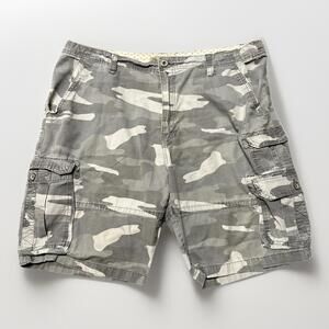 Iron Co Shorts Mens 40 Gray Camo‎ Rip Stop Cargo Outdoor Fish Hike 42x10
